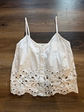 Splendid cotton eyelet tank top